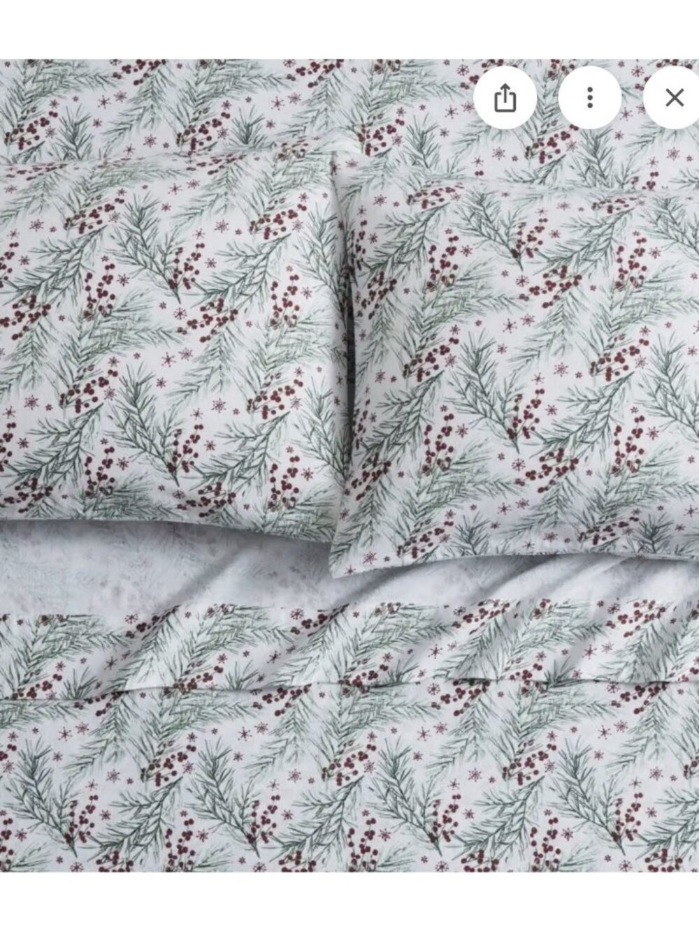 Tahari Home Pine Triple Brushed Cotton Flannel Bed Full Holiday Sheet Set - Picture 6 of 11
